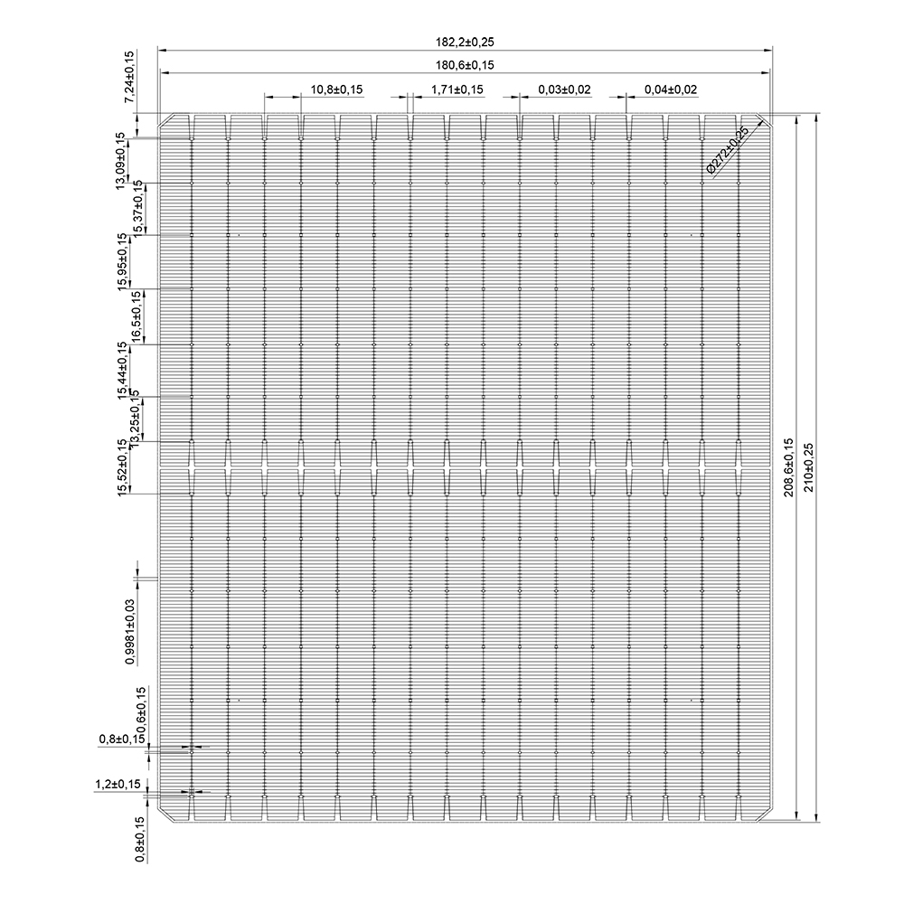 210R — Front-side technical drawing